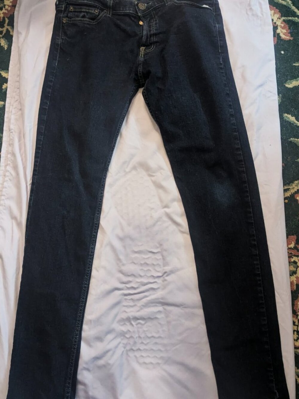 Men's Hollister Super Skinny Dark Wash Denim Jeans SIZE 33 x 34 Button Fly